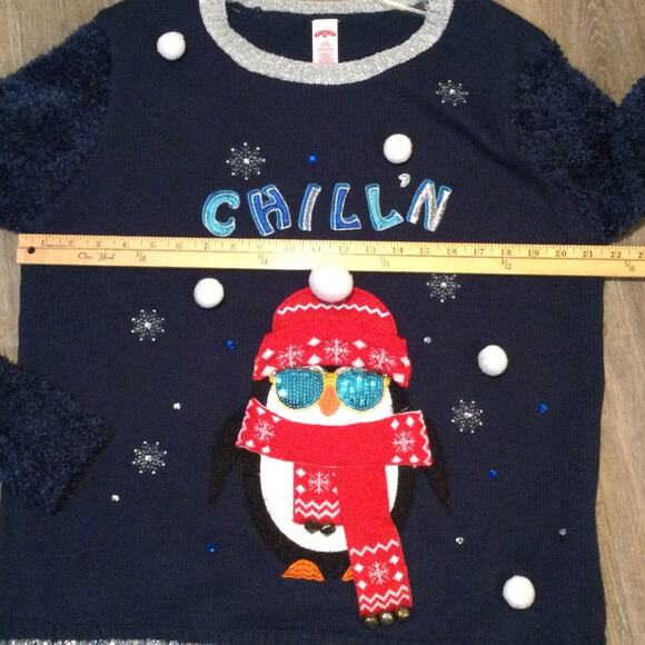 Ugly Christmas Sweater Chillin Light-up Sunglasses Themed L 12/14 - Picture 6 of 6